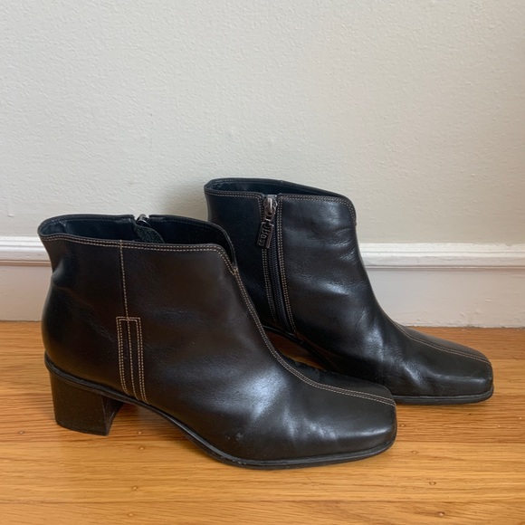 Bass square toe block heel boots vintage - Picture 3 of 5